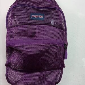 Jansport | Bags | Jansport Mesh Net Backpack Bag Purple Book Beach School  See Through | Poshmark